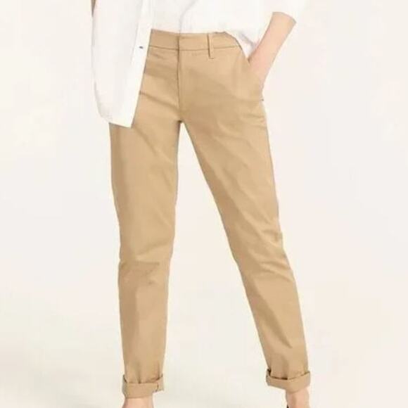 J Crew Slim Boyfriend Chino Pants Khaki Tan Classic Preppy Staple Capsule 32/14 - Picture 1 of 11